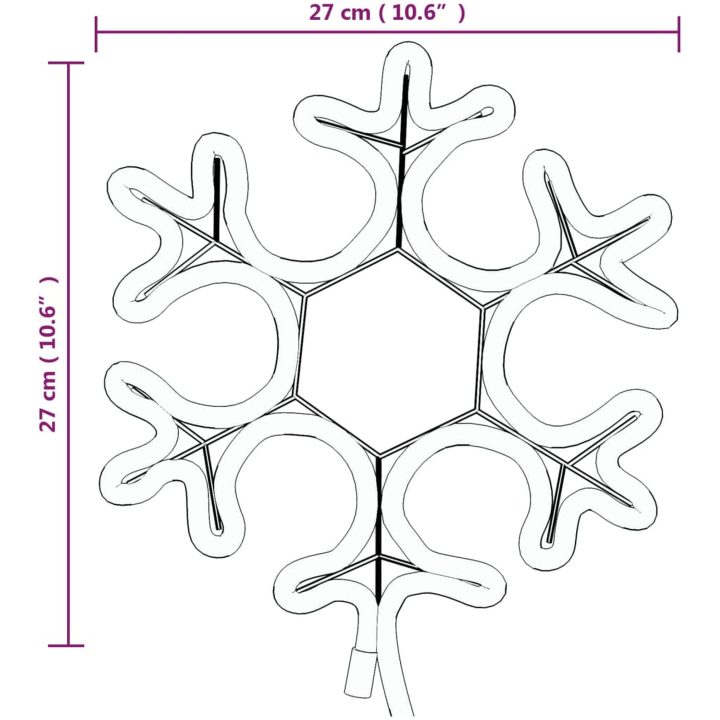 Snöflinga ljusslinga med 48 LED varmvit 59x59 cm vidaXL 27 x 27 cm – bild 6