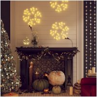 Snöflinga ljusslinga med 48 LED varmvit 59x59 cm vidaXL