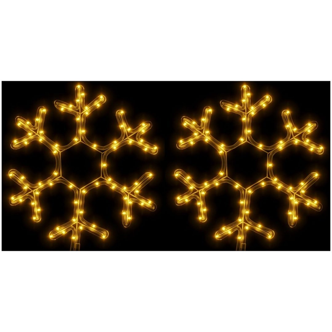 Snöflinga ljusslinga med LED 2 st varmvit vidaXL 38 x 37 cm – bild 2