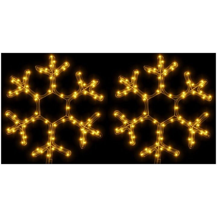 Snöflinga ljusslinga med LED 2 st varmvit vidaXL 38 x 37 cm – bild 2