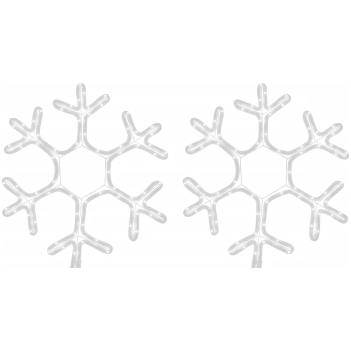 Snöflinga ljusslinga med LED 2 st varmvit vidaXL 38 x 37 cm – bild 3
