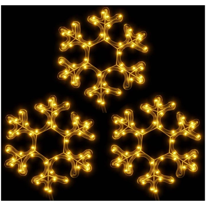 Snöflinga ljusslinga med LED 3 st varmvit vidaXL 27 x 27 cm – bild 2