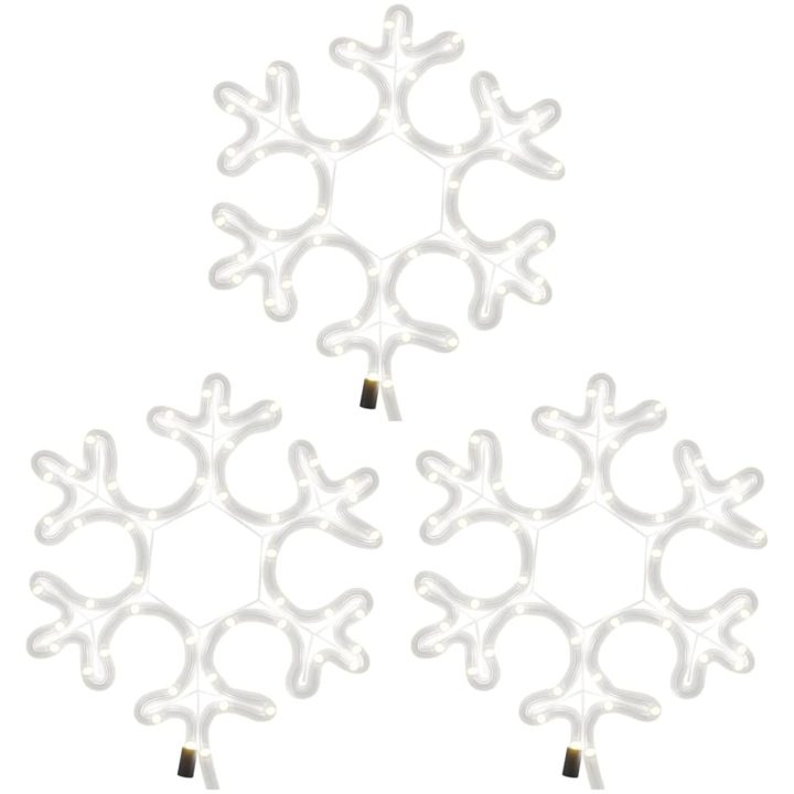 Snöflinga ljusslinga med LED 3 st varmvit vidaXL 27 x 27 cm – bild 3