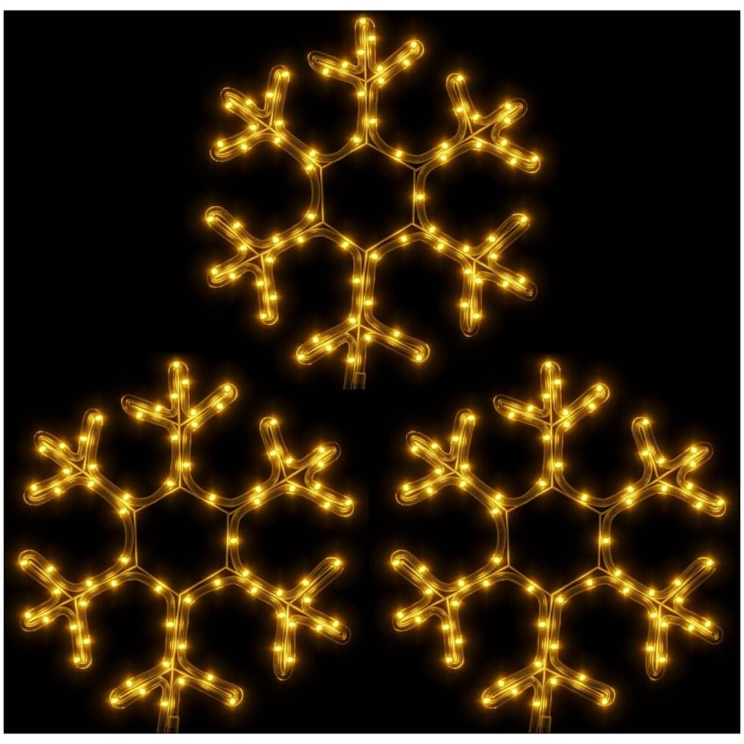 Snöflinga ljusslinga med LED 3 st varmvit vidaXL 38 x 37 cm – bild 2