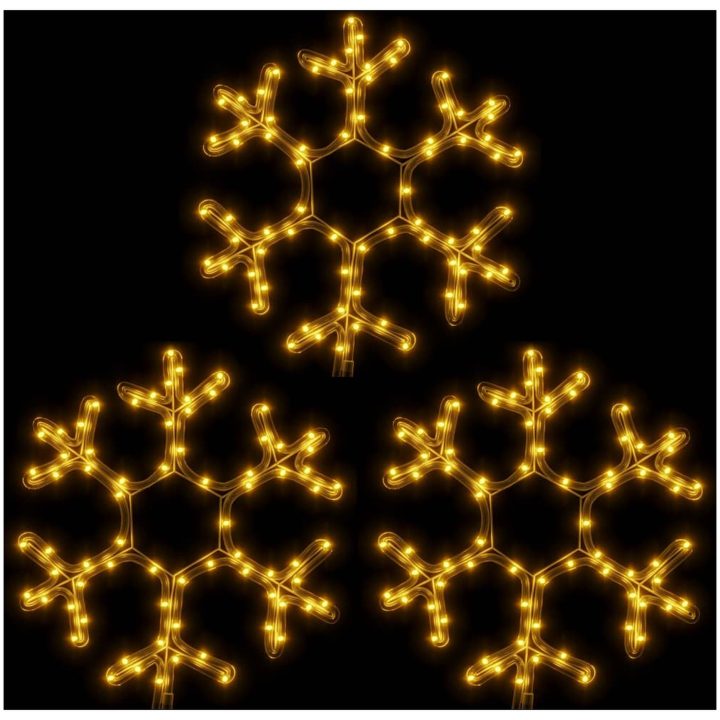 Snöflinga ljusslinga med LED 3 st varmvit vidaXL 38 x 37 cm – bild 2