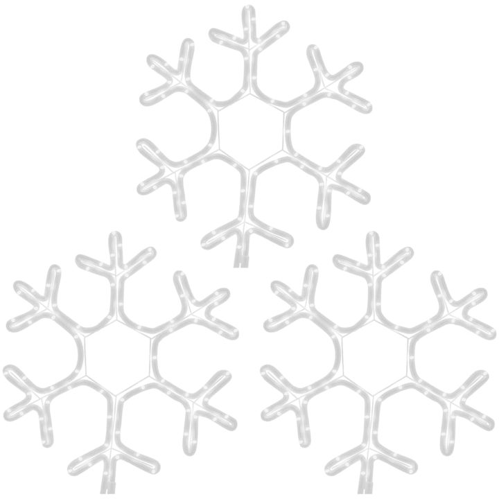 Snöflinga ljusslinga med LED 3 st varmvit vidaXL 38 x 37 cm – bild 3