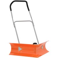 Snöplog med förlängningsbart handtag orange stål vidaXL
