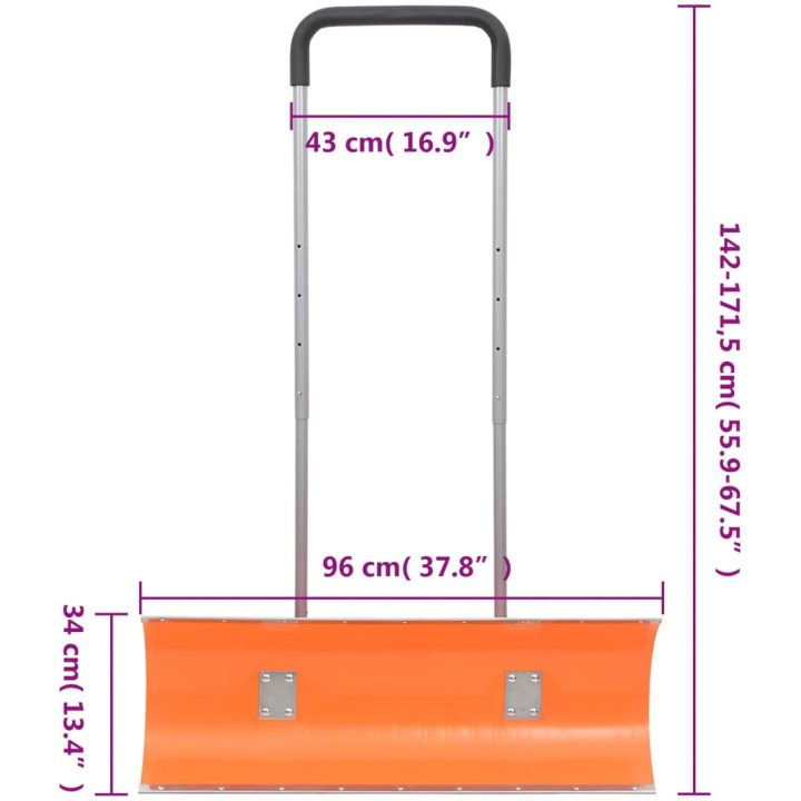 Snöskyffel med utdragbart handtag orange stålblad vidaXL 96 cm – bild 7