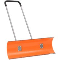 Snöskyffel med utdragbart handtag orange stålblad vidaXL
