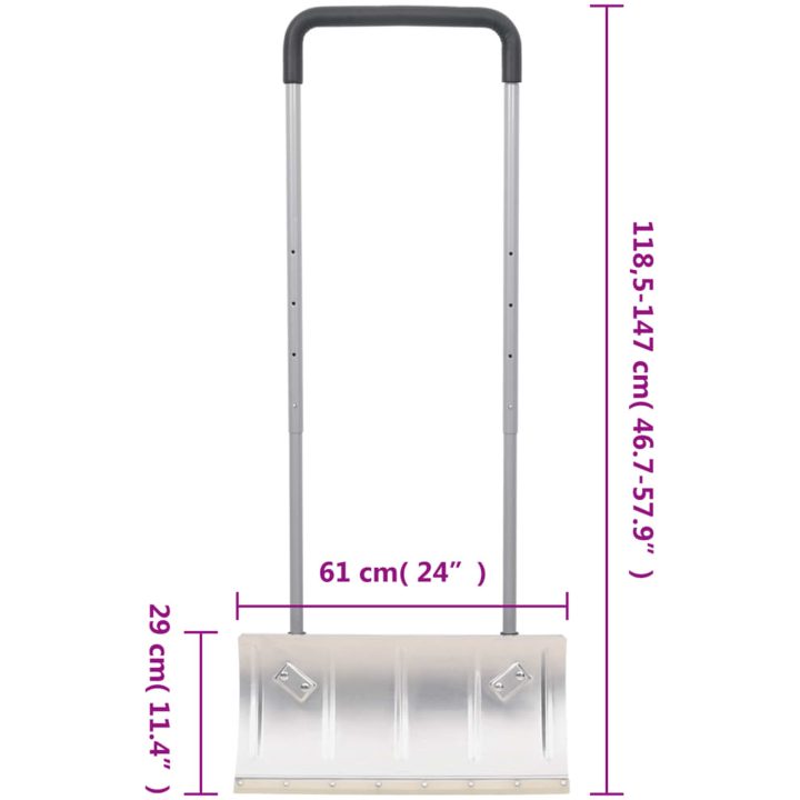 Snöskyffel med utdragbart handtag silver stålblad vidaXL 61 cm – bild 7