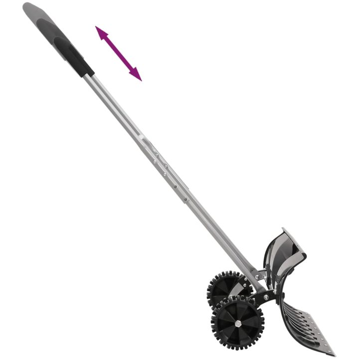 Snöskyffel med utdragbart handtag svart stålblad vidaXL 66 cm – bild 5