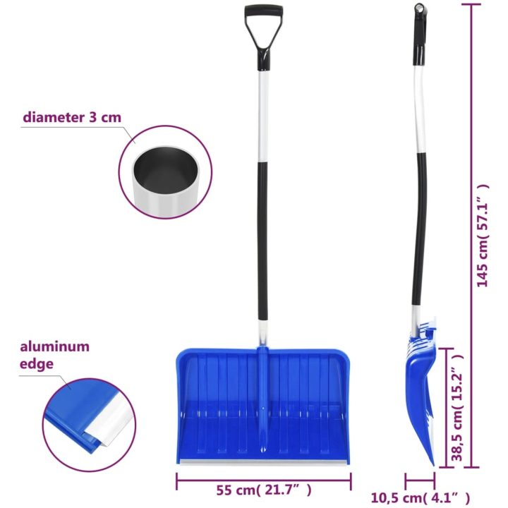 Snöspade blå 145 cm aluminium vidaXL – bild 6