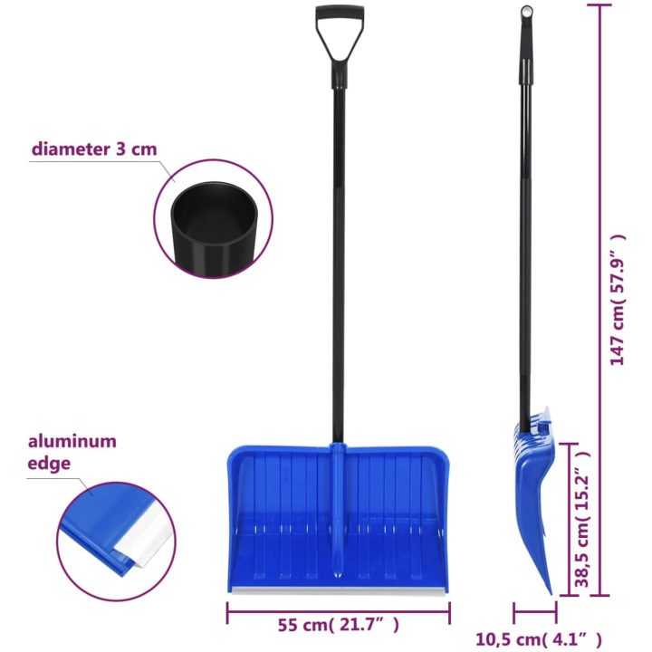 Snöspade blå 147 cm metall vidaXL – bild 6
