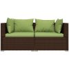 Soffa 2-sits med dynor konstrotting brun vidaXL – miniatyr 3