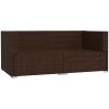 Soffa 2-sits med dynor konstrotting brun vidaXL – miniatyr 4