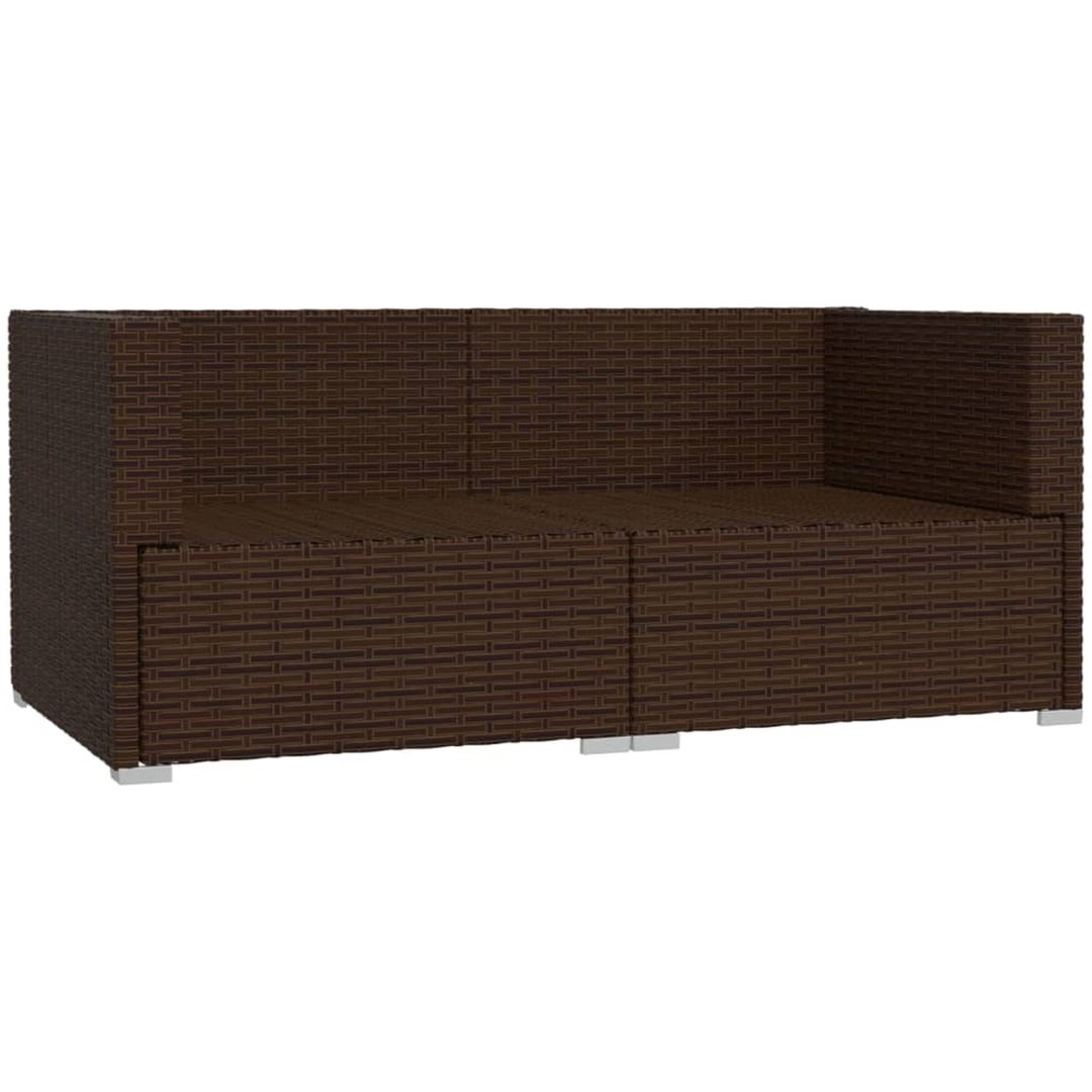 Soffa 2-sits med dynor konstrotting brun vidaXL – bild 4