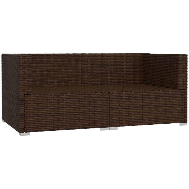 Soffa 2-sits med dynor konstrotting brun vidaXL – bild 4
