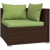 Soffa 2-sits med dynor konstrotting brun vidaXL – miniatyr 5