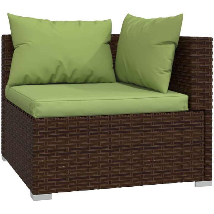 Soffa 2-sits med dynor konstrotting brun vidaXL – bild 5