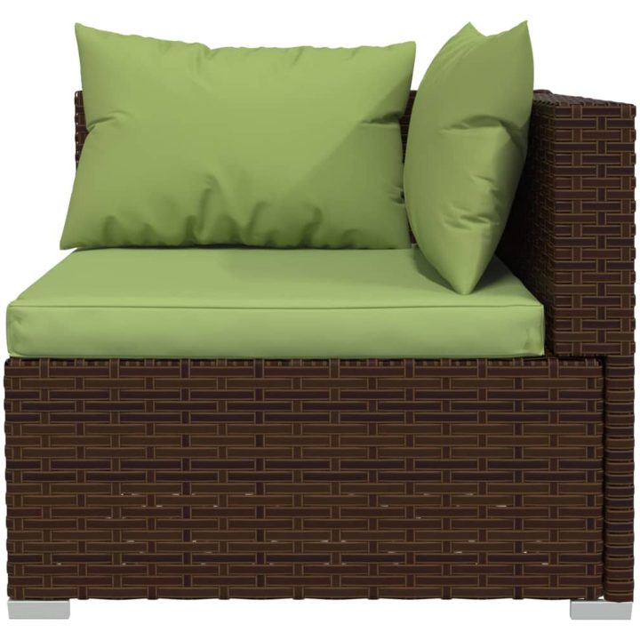Soffa 2-sits med dynor konstrotting brun vidaXL – bild 6