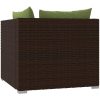 Soffa 2-sits med dynor konstrotting brun vidaXL – miniatyr 7