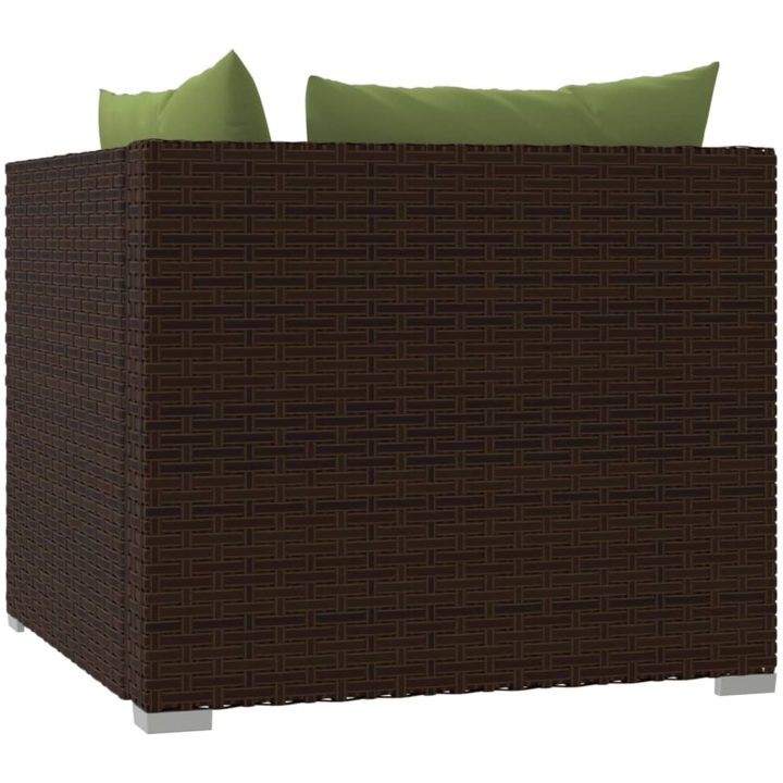 Soffa 2-sits med dynor konstrotting brun vidaXL – bild 7