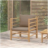 Soffa för trädgården med taupe dynor bambu vidaXL