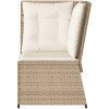 Soffa hörnsektion för trädgården med dynor beige konstrotting vidaXL – miniatyr 4