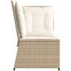 Soffa hörnsektion för trädgården med dynor beige konstrotting vidaXL – miniatyr 5