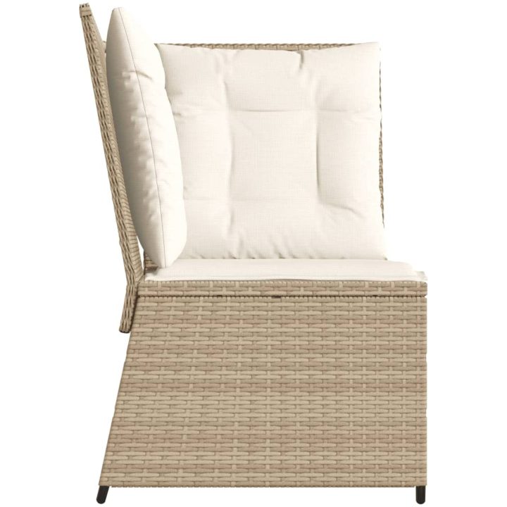 Soffa hörnsektion för trädgården med dynor beige konstrotting vidaXL – bild 5