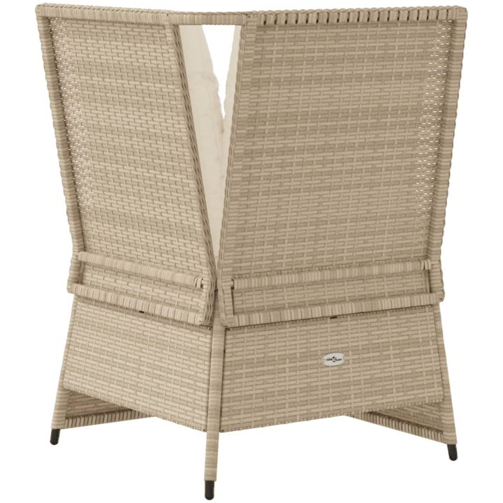 Soffa hörnsektion för trädgården med dynor beige konstrotting vidaXL – bild 6