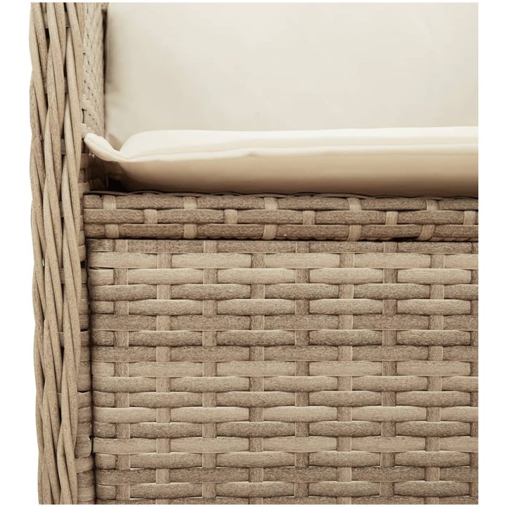 Soffa hörnsektion för trädgården med dynor beige konstrotting vidaXL – bild 7