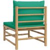 Soffa mittdel för trädgården med grön dyna bambu vidaXL – miniatyr 5