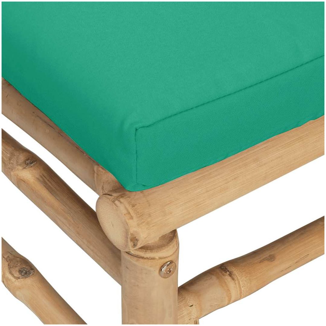 Soffa mittdel för trädgården med grön dyna bambu vidaXL – bild 6