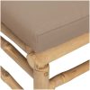 Soffa mittdel för trädgården med taupe dynor bambu vidaXL – miniatyr 6