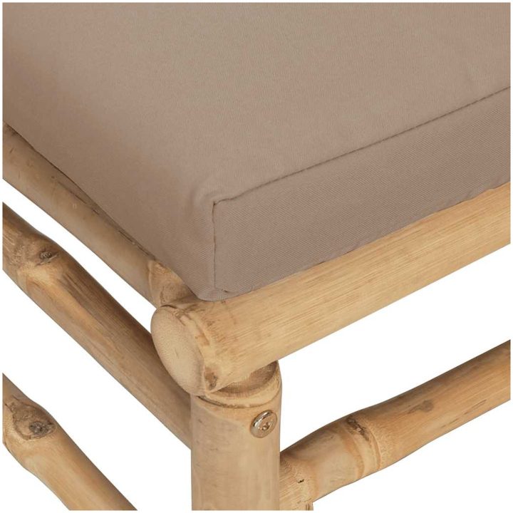 Soffa mittdel för trädgården med taupe dynor bambu vidaXL – bild 6