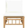 Soffa mittdel med gräddvita dynor bambu vidaXL – miniatyr 3