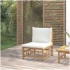 Soffa mittdel med gräddvita dynor bambu vidaXL – miniatyr 1