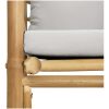 Soffa mittdel med ljusgråa dynor bambu vidaXL – miniatyr 6