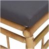 Soffa mittdel med mörkgråa dynor bambu vidaXL – miniatyr 6