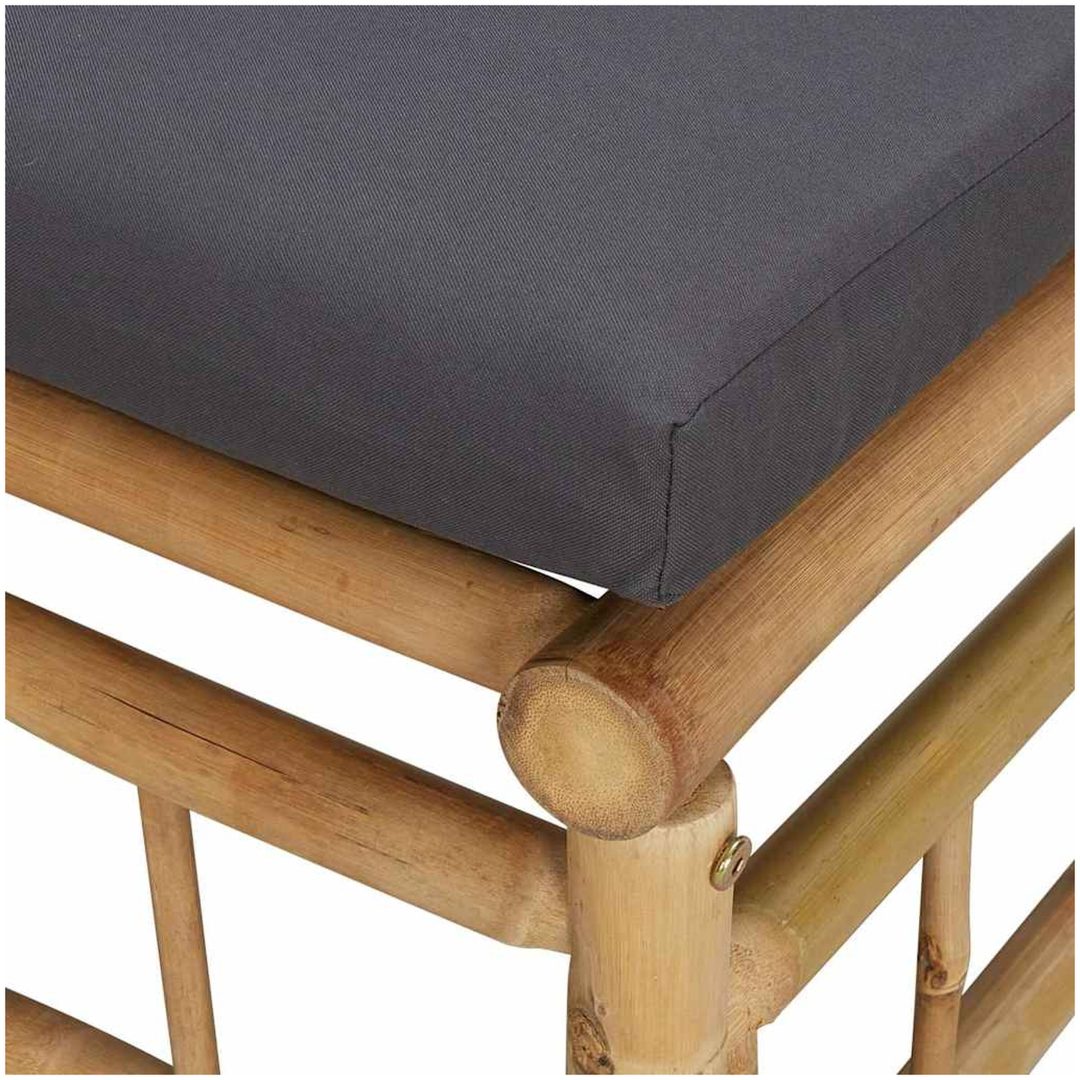 Soffa mittdel med mörkgråa dynor bambu vidaXL – bild 6