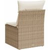 Soffa utan armstöd för trädgården med dynor beige konstrotting vidaXL – miniatyr 6