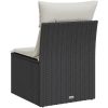 Soffa utan armstöd för trädgården med dynor svart konstrotting vidaXL – miniatyr 6