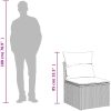 Soffa utan armstöd för trädgården med dynor svart konstrotting vidaXL – miniatyr 8