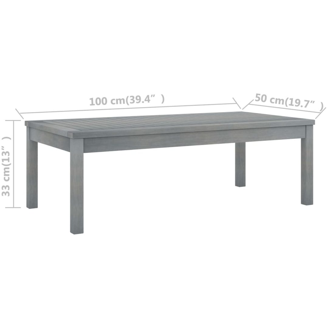 Soffbord 100x50x33 cm grått massivt akaciaträ vidaXL – bild 6
