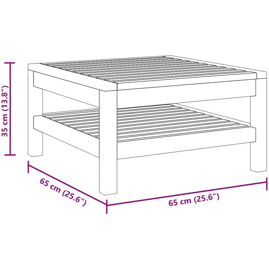 Soffbord 65x65x35 cm massivt akaciaträ vidaXL – bild 6