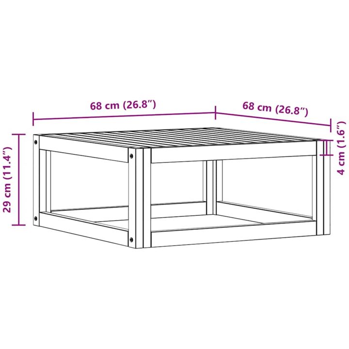 Soffbord 68x68x29 cm massivt akaciaträ vidaXL – bild 9