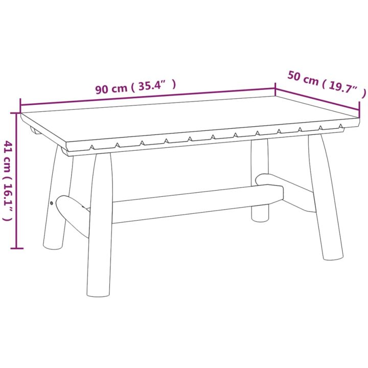 Soffbord 90x50x41 cm massivt granträ vidaXL – bild 6