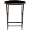 Soffbord brun 60 cm konstrotting och härdat glas vidaXL – miniatyr 2