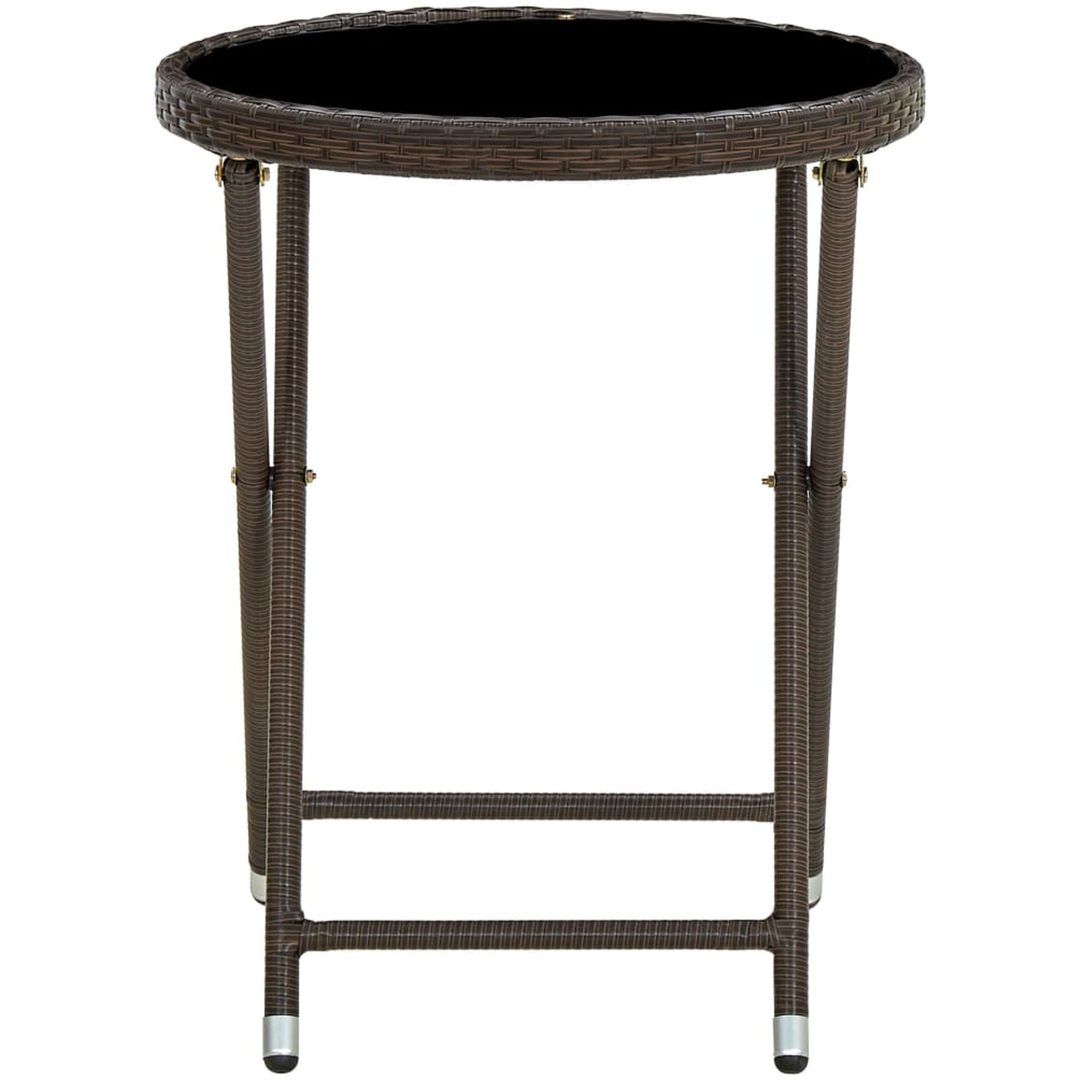 Soffbord brun 60 cm konstrotting och härdat glas vidaXL – bild 2